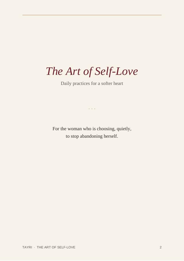 The Art of Self-Love — page 2 preview